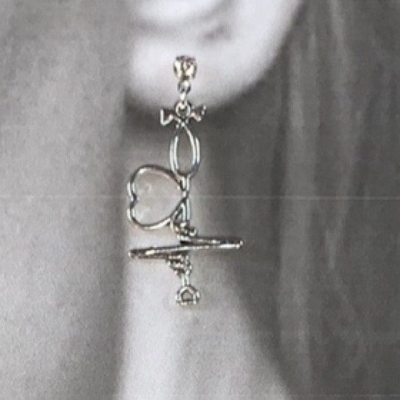 Handcrafted Silver-toned Fashion Earrings Medical Themed Drop Dangle - Picture 1 of 11